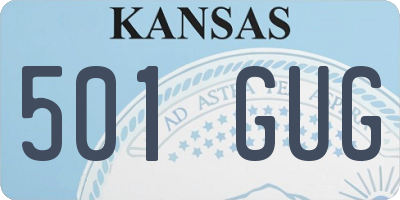 KS license plate 501GUG