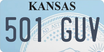 KS license plate 501GUV