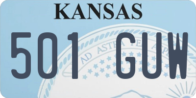 KS license plate 501GUW