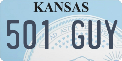KS license plate 501GUY