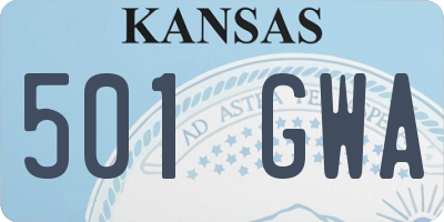 KS license plate 501GWA