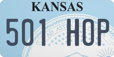 KS license plate 501HOP