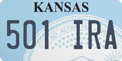 KS license plate 501IRA