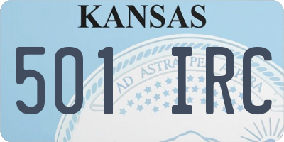 KS license plate 501IRC