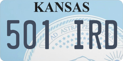 KS license plate 501IRD