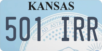 KS license plate 501IRR
