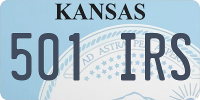 KS license plate 501IRS