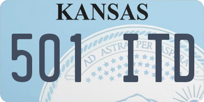 KS license plate 501ITD