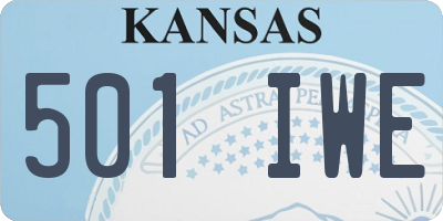 KS license plate 501IWE