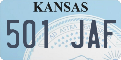 KS license plate 501JAF