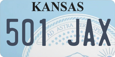 KS license plate 501JAX