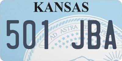 KS license plate 501JBA