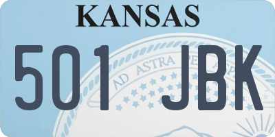 KS license plate 501JBK