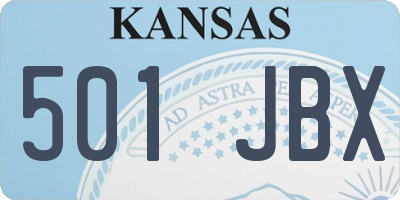 KS license plate 501JBX