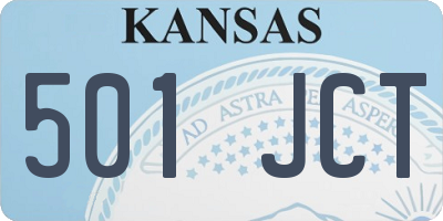KS license plate 501JCT