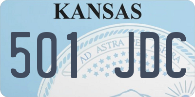 KS license plate 501JDC