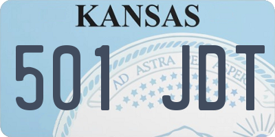 KS license plate 501JDT