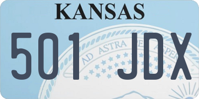 KS license plate 501JDX