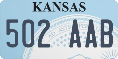 KS license plate 502AAB