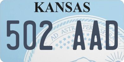 KS license plate 502AAD