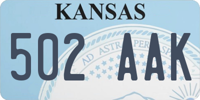 KS license plate 502AAK