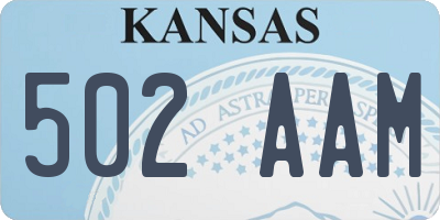 KS license plate 502AAM