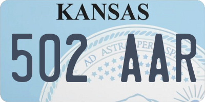 KS license plate 502AAR