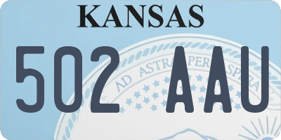 KS license plate 502AAU