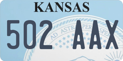 KS license plate 502AAX