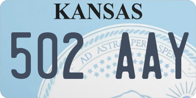 KS license plate 502AAY