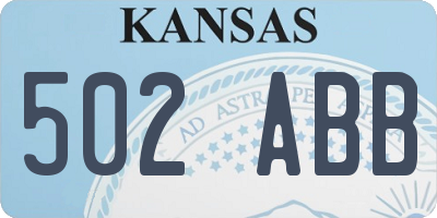 KS license plate 502ABB