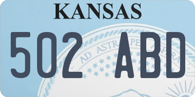 KS license plate 502ABD