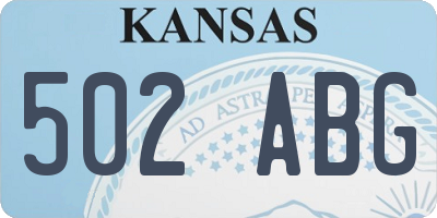 KS license plate 502ABG