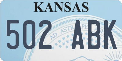 KS license plate 502ABK