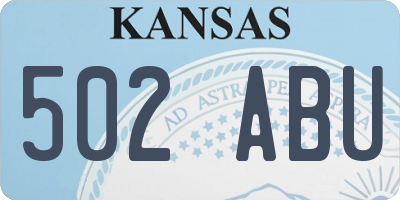 KS license plate 502ABU