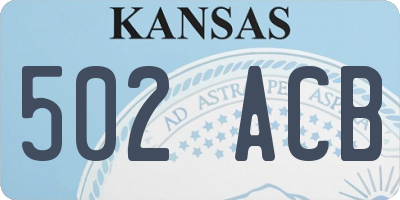 KS license plate 502ACB