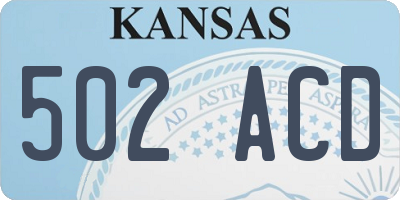 KS license plate 502ACD