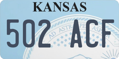 KS license plate 502ACF