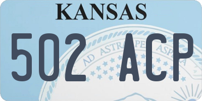 KS license plate 502ACP