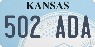 KS license plate 502ADA