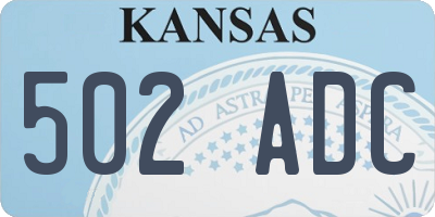 KS license plate 502ADC