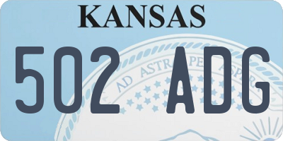 KS license plate 502ADG