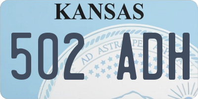 KS license plate 502ADH