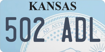 KS license plate 502ADL
