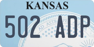 KS license plate 502ADP