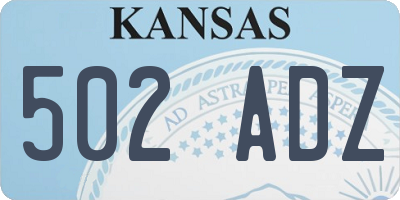 KS license plate 502ADZ