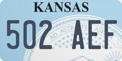 KS license plate 502AEF