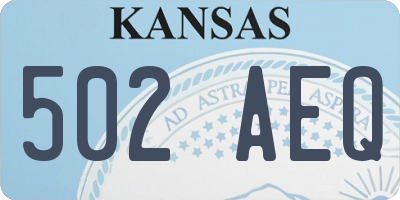 KS license plate 502AEQ