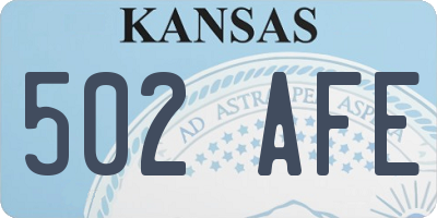 KS license plate 502AFE