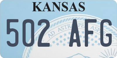 KS license plate 502AFG